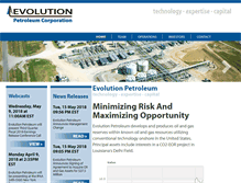 Tablet Screenshot of evolutionpetroleum.com